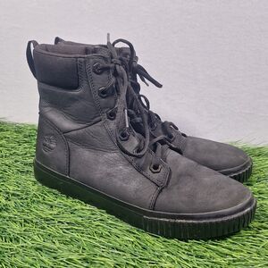 Timberland Skyla Bay Women's Size 7 Black Leather High Top Sneakers Boots A2GFT